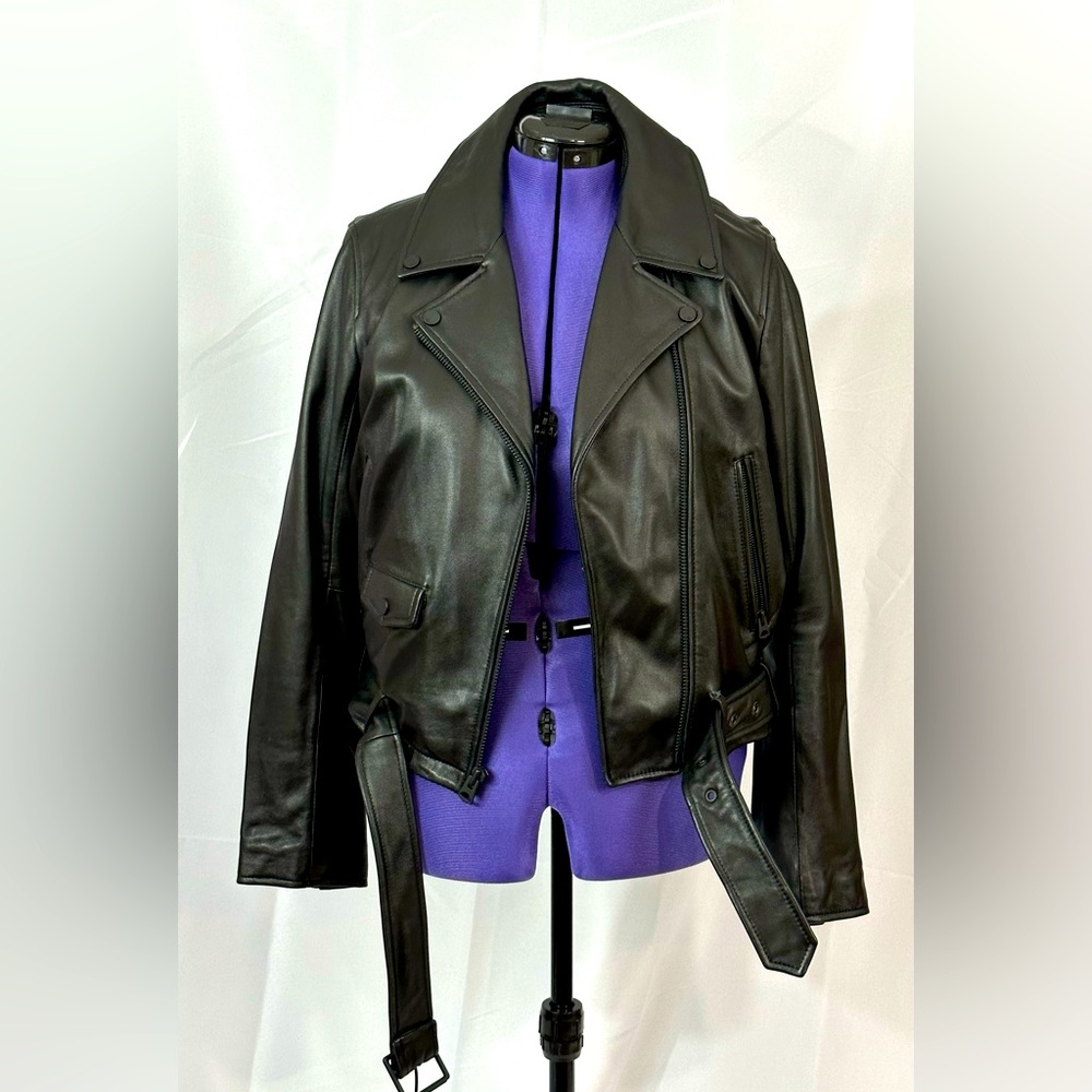 7 for All Mankind Women’s Genuine Leather Motorcycle Jacket- Size XL - Pre-owned